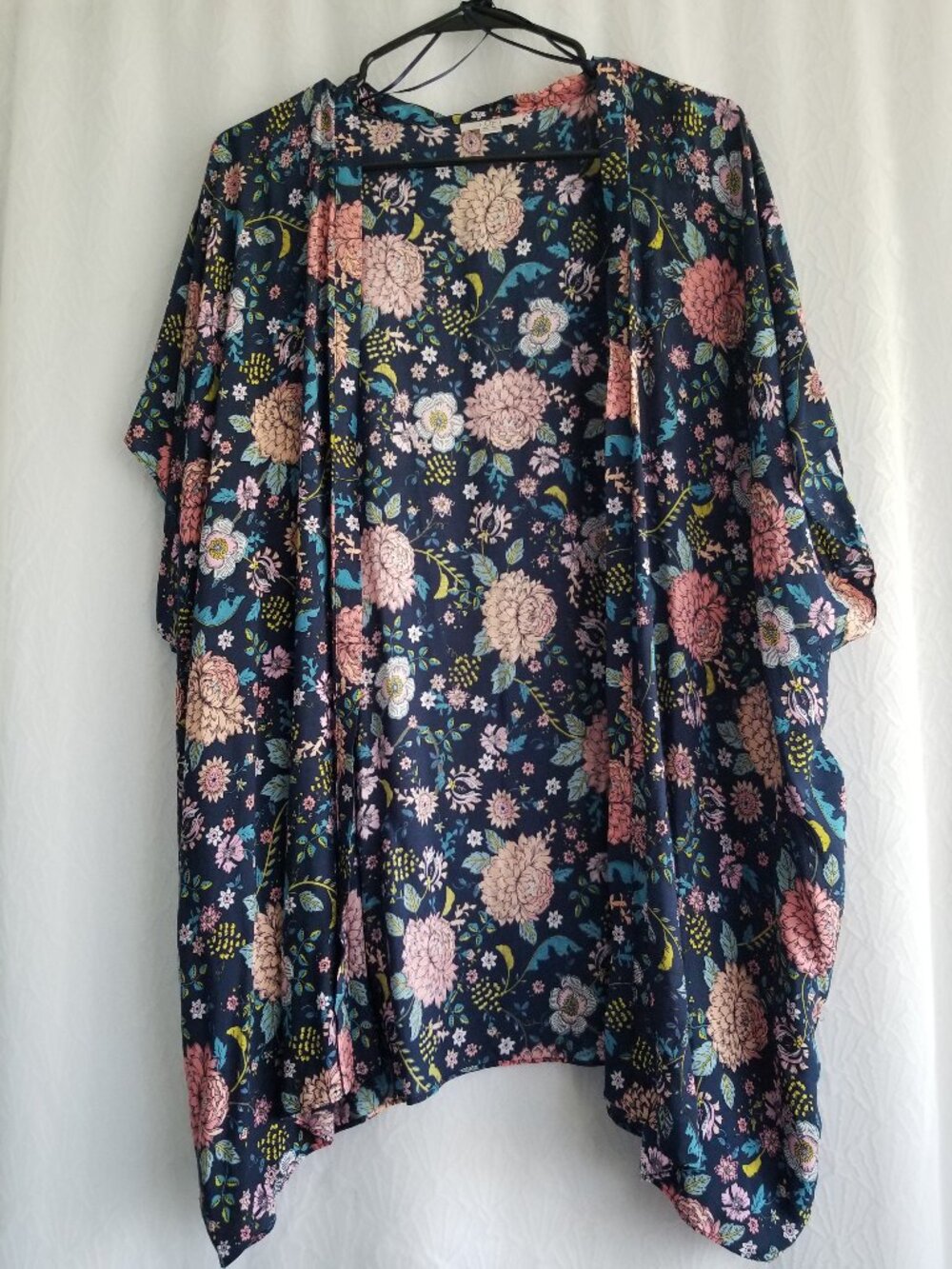 Loft Pink Floral Kimono Open Front Size XS/S